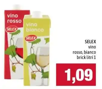 Famila Selex vino rosso, bianco brick 1 litri offerta