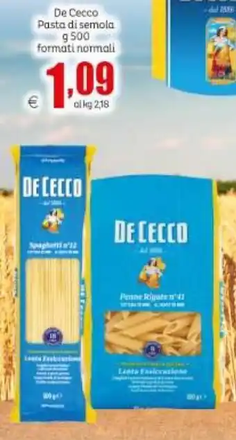 De Cecco Pasta di semola 500 gr formati normali