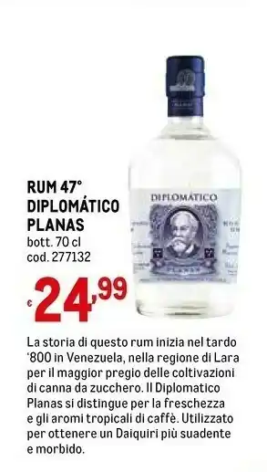 Metro Diplomatico Rum offerta