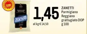 Famila Zanetti Parmigiano Reggiano grattugiato DOP 100g offerta