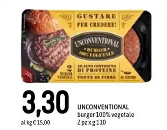 Famila Unconventional burger 100% vegetale 2 pz x 110 g offerta
