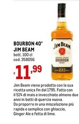 Metro Jim beam Whisky offerta