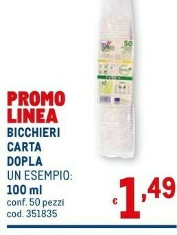 Metro Dopla Bicchieri di plastica offerta