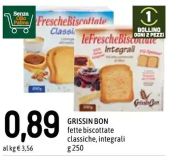 Famila Grissin Bon fette biscottate classiche, integrali 250 g offerta