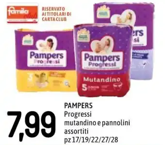 Famila Pampers Progressi mutandino e pannolini assortiti 17/19/22/27/28 pz offerta