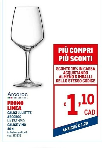 Metro Arcoroc Servizio piatti offerta