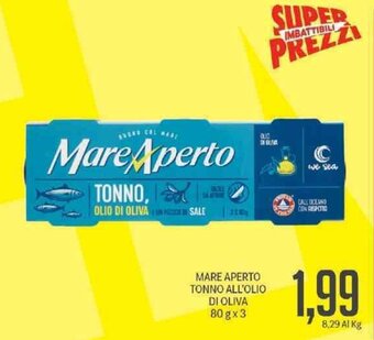 Supermercati Piccolo Mare Aperto Tonno All'Olio Di Oliva 80 g x 3 offerta