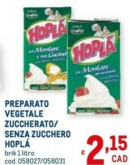 Metro Hoplà Panna offerta
