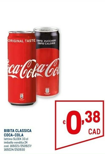 Metro Coca Cola Coca cola zero offerta