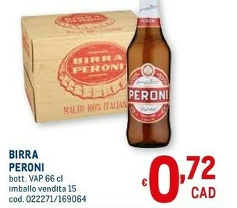 Metro Peroni Birra offerta