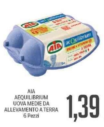 Supermercati Piccolo AIA Aequilibrium Uova Medie Da Allevamento a Terra 6 Pezzi offerta