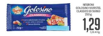 Supermercati Piccolo Negroni Golosino Wurstel Classico Di Suino 250 g offerta