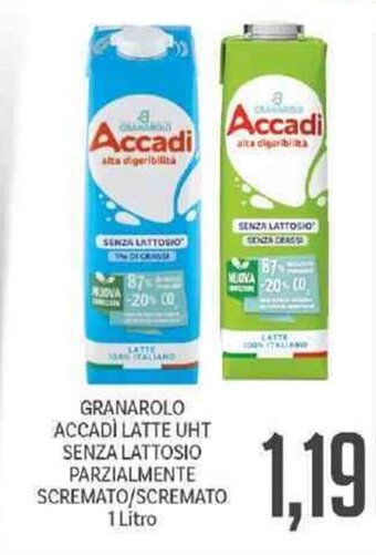 Supermercati Piccolo Granarolo Accadì Latte UHT Senza Lattosio Parzialmente Scremato/Scremato 1 Litro offerta