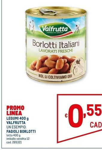 Metro Valfrutta Legumi offerta