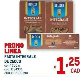 Metro De Cecco Pasta di semola offerta