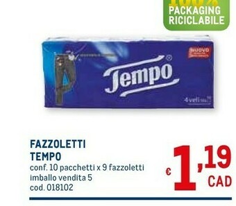 Metro Tempo Fazzoletti offerta