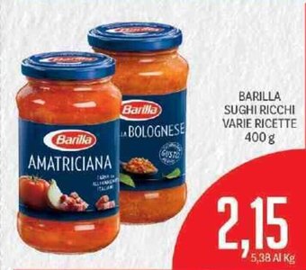 Supermercati Piccolo Barilla Sughi Ricchi Varie Ricette 400 g offerta