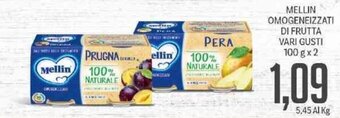 Supermercati Piccolo Mellin Omogeneizzati Di Frutta Vari Gusti 100 g x 2 offerta