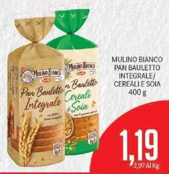 Supermercati Piccolo Mulino Bianco Pan Bauletto Integrale/Cereali e Soia 400 g offerta