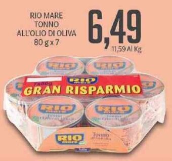 Supermercati Piccolo Rio Mare Tonno All'Olio Di Oliva 80 g x 7 offerta