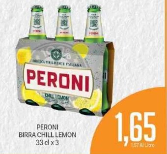 Supermercati Piccolo Peroni Birra Chill Lemon 33 cl x 3 offerta