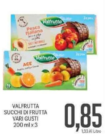 Supermercati Piccolo Valfrutta Succhi di Frutta vari gusti 200 ml x 3 offerta
