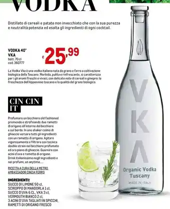 Metro Dell Vodka offerta