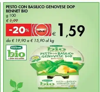 Bennet Bennet Bio Pesto Con Basilico Genovese Dop 100 G offerta