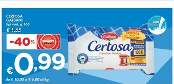 Bennet Galbani Certosa Crescenza 165 G(ml) offerta