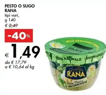 Bennet Giovanni Rana - Pesto Alla Genovese 140 G(ml) offerta