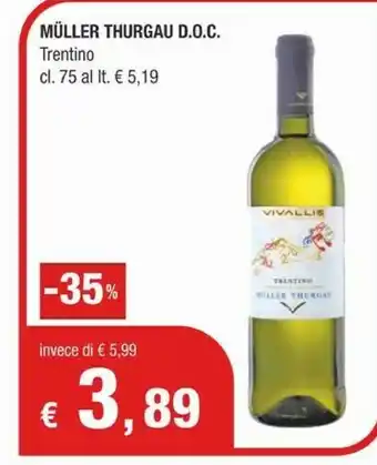 Crai Trentino Muller Thurgau DOC offerta