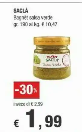 Crai Saclà Salsa Verde 190 G(ml) offerta