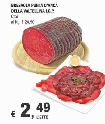 Crai Bresaola Punta D'Anca Della Valtellina IGP offerta