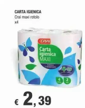 Crai Crai Carta Igienica Maxi Rotolo offerta