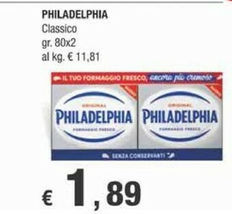 Crai Mondelez Philadelphia Classico 80 G(ml) offerta