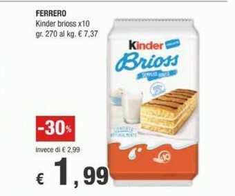 Crai Ferrero Kinder Brioss 270 G(ml) offerta