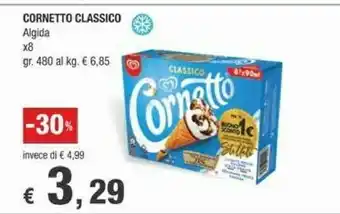 Crai Algida Cornetto Classico Formato Speciale 480 G(ml) offerta