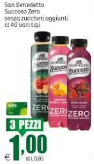 Elite San Benedetto Succoso Zero Senza Zuccheri Aggiunti cl 40 Vari Tipi offerta