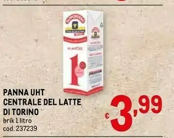 Metro Centrale del latte di torino Panna offerta