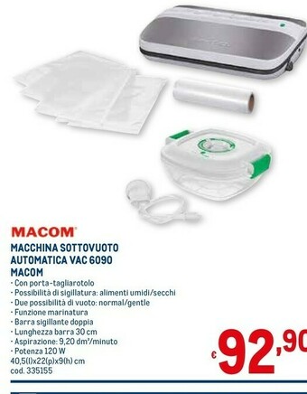 Macom Macchina sottovuoto