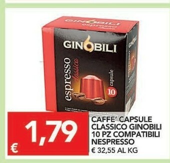 TuoDi Ginobili Caffe' Capsule Classico 10 Pz Compatibili Nespresso offerta