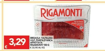 TuoDi Rigamonti Rigamonti - Bresaola della Valtellina IGP Punta d'Anca 100 g(ml) offerta