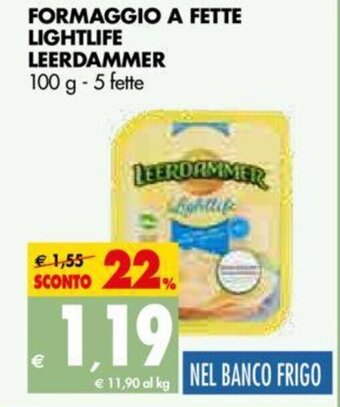Tigros Formaggio A Fette Lightlife Leerdammer 100 g - 5 Fette offerta