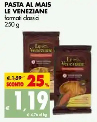 Tigros Pasta Al Mais Le Veneziane Formati Classici 250 g offerta