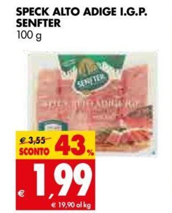 Tigros Speck Alto Adige I.G.P. Senfter 100 g offerta
