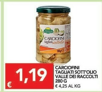TuoDi Valle dei raccolti Carciofini Tagliati Sott'olio 280 G offerta