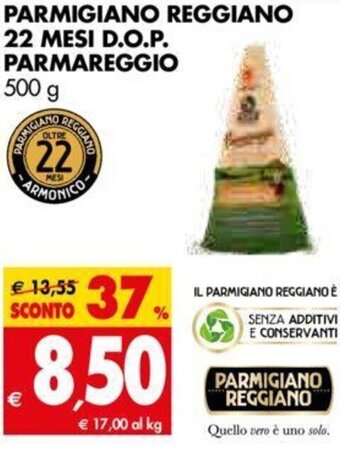 Tigros Parmigiano Reggiano 22 Mesi D.O.P. Parmareggio 500 g offerta