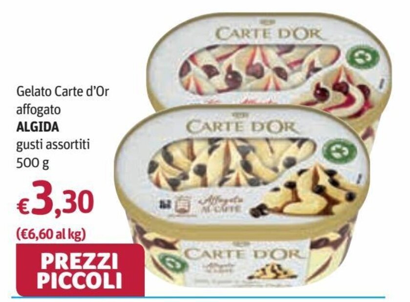 Algida Gelato Carte d'Or affogato gusti assortiti 500 g offerta di