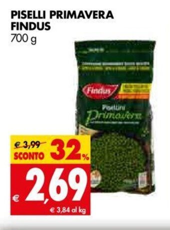 Tigros Piselli Primavera Findus 700 g offerta