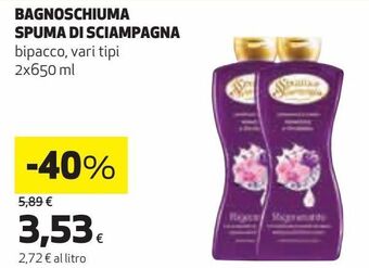Ipercoop Bagnoschiuma spuma di sciampagna offerta